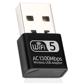USB Flash Drive WiFi 1300Mbps for Desktop PC Dual Band WiFi Antenna 2.4GHz/5.8GHz Wireless Network Adapter for PC/Desktop/Laptop Compatible with Windows 11/10/8/7/Vista/XP, Mac OS 10.9 to 10.15
