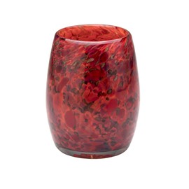 Votive Candle Holder. Hand Blown Art Glass in Red."Red Red Wine" - Made in Seattle. Artist Dehanna Jones.