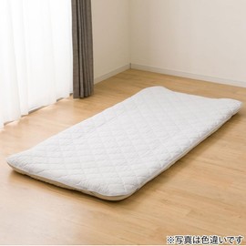 NITORI N Cool Double-Sided Bedding Pad, Bear, Gray (Single Size) with Elastic Band