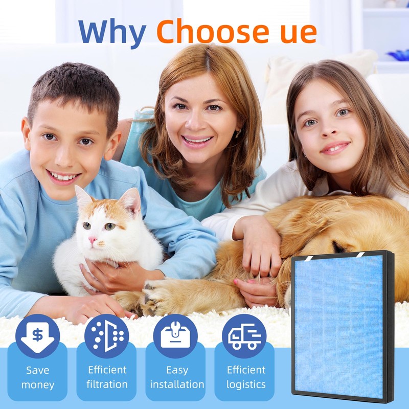 HSP002 True HEPA Filter Replacements for Air Purifier Filters HSP002,3