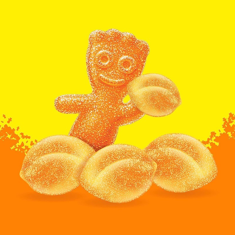 Maynards Fuzzy Peach Candy, 64g (Pack of 18) (Imported from