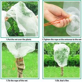 3Pcs Plant Barrier Net Mesh, Plant Barrier Net Mesh, Bird Netting, Barrier Bags for Vegetables Fruits, Covering Plants Bags, Tomato Plant Netting for Protect Plants from Birds, Insects (2.4 x 3.5 FT)