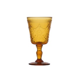 FORTESSA Debutante Vintage Themed Glassware, 10 Ounce Water Goblets (Set of 6), Dishwasher-Safe Water Glasses, Amber