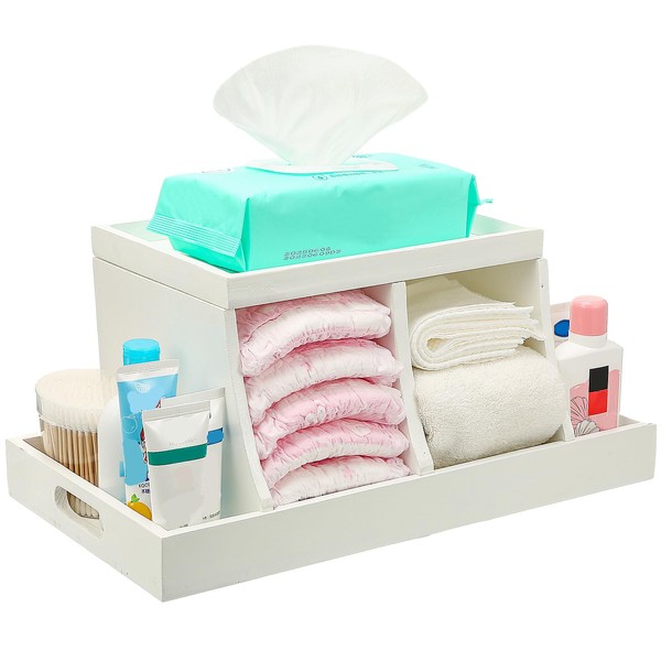 Busidhji Diaper Organizer, Diaper Caddy Organizer, Wooden Changing Table Organizer,