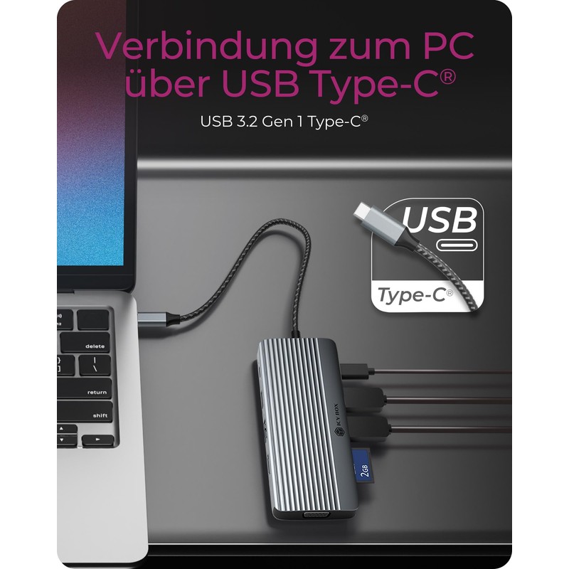ICY BOX USB-C Docking Station (10-in-1) with 1x HDMI (4k