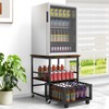 Sugitek Mini Fridge Stand with Storage and 8 Mobile Wheels,Heavy