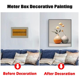 Breaker Box Decorative Cover 15.7x23.6 in Electric Meter Box Decorative Painting Aluminum Frame Electrical Panel Cover for Indoor Outdoor Breaker Hiding Panels (40x60cm)