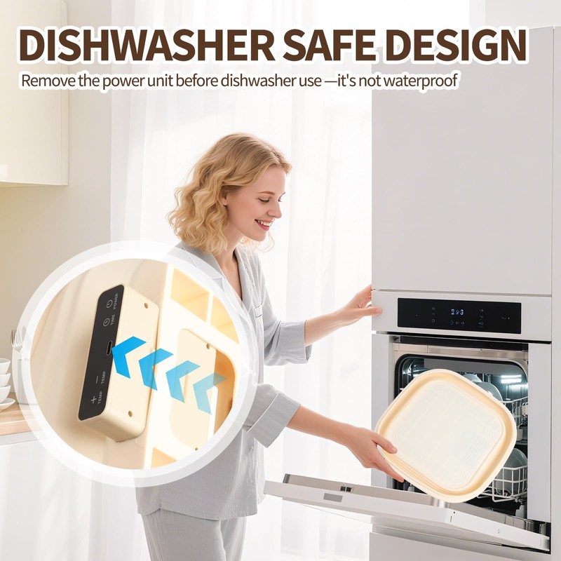 SophRept 11" Silicone Electric Foldable Bread Proofing Basket, Food-Safe Dough