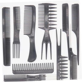 IWOWHERO 1 Set Male Styling Comb Set Multi Functional Hairdressing and Dyeing Tool Kit with Double Teeth Wide Tail Combs Alligator Haircutting Clips for Salon Home Use Black