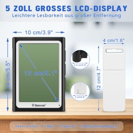 Geevon Wireless Weather Station with Outdoor Sensor, Weather Station with Forecast Thermometer Hygrometer Indoor Mould/Dew/Heat Humidity Meter Indoor and Outdoor Temperature Temperature Meter