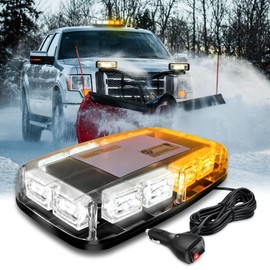 Nilight 12 Inch Roof Top Strobe Lights, 48LED Hazard Light Emergency Safety Warning LED Flashing Light Bar Magnetic Mount, 12V-24V Cars Trucks Tractors Snow Plows Construction