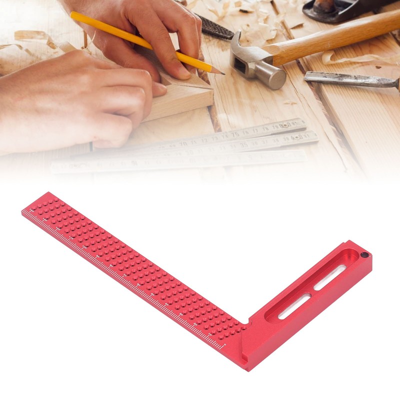 Hole Scribing Ruler Aluminium Alloy Woodworking Right Angle Ruler 45