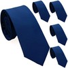 ZENXUS Solid Skinny Ties for Men, 2.5 inch Slim Navy