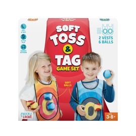 Chuckle & Roar - Toss and Tag Vests - Outdoor Tag and Target Game - Soft and Safe Play - Great for Preschoolers - Ages 3 and Up