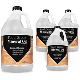 Mineral Oil for Cutting Boards and All Wood Care, Ultrapure Food Grade Made in USA (4 Gallons) - Condition Wood, Butcher Block Countertop, Stainless Steel, Knife, Tools, and Equipment