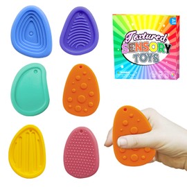 ELNX Fidget Toys Sensory Stone, 6 PCS Worry Stones Special Needs Developmental Toys Sensory Stones Fidget Stress Calming Toys for Anxiety Relief Autism Kids Adults