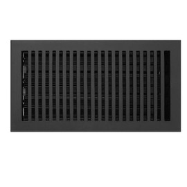 Madelyn Carter Contemporary Vent Cover, Solid Cast Aluminum Interior, Controls Air Flow, 6 x 14 inches (Overall Face: 7.25 x 15.5 inches), Matte Black