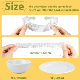 MAQIHAN Reusable Large 200PCS Bowl Covers, Plastic, Round, Cookware-Lids
