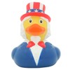 Patriotic Rubber Duck Bath Toy, Stars and Stripes Design, Red