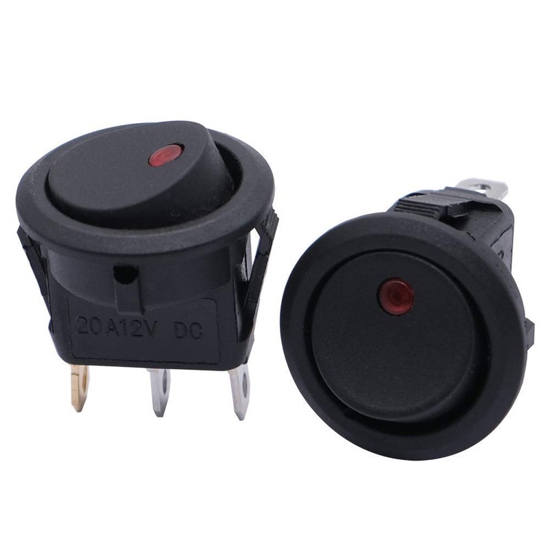 mxuteuk 12pcs 12V Lighted Round Rocker Switch Toggle Switch Red