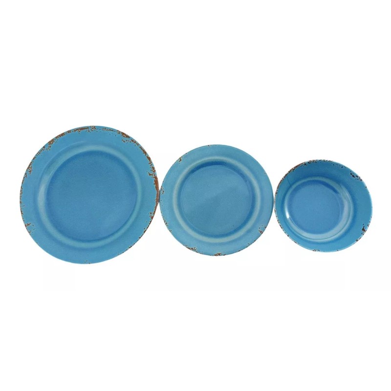 Anforama- Tab & Kit Vajilla Vintage Blu 12 Pzas Para