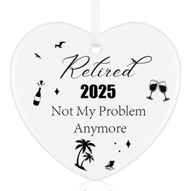 Tenare Retirement Gifts for Women 2025 Not My Problem Anymore Happy Retirement Ornament Appreciation Gift for Retired Women, Coworker, Boss, Nurse, Teacher, Friend, Mom