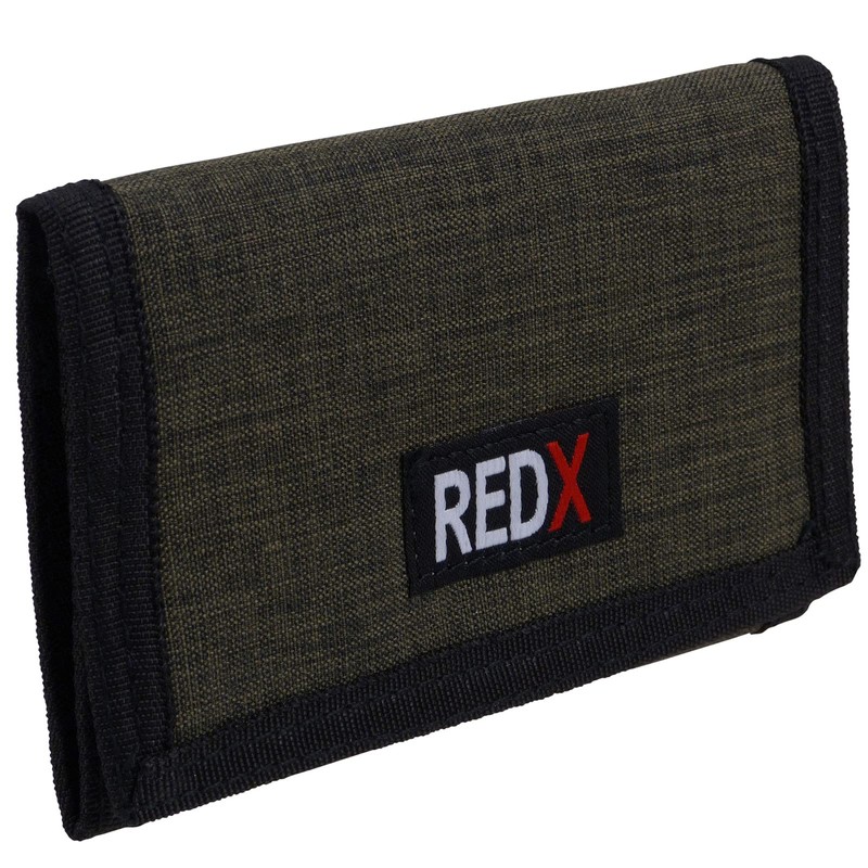RED X Mens Canvas Tri-Fold Chain Wallet - Green