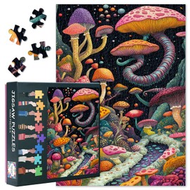 1000 Piece Puzzle for Adults Mushroom Forest Adult Jigsaw Puzzles 1000 Pieces Mushroom World Challenge Toys Finished Size 19.5 x 27.5 Inch