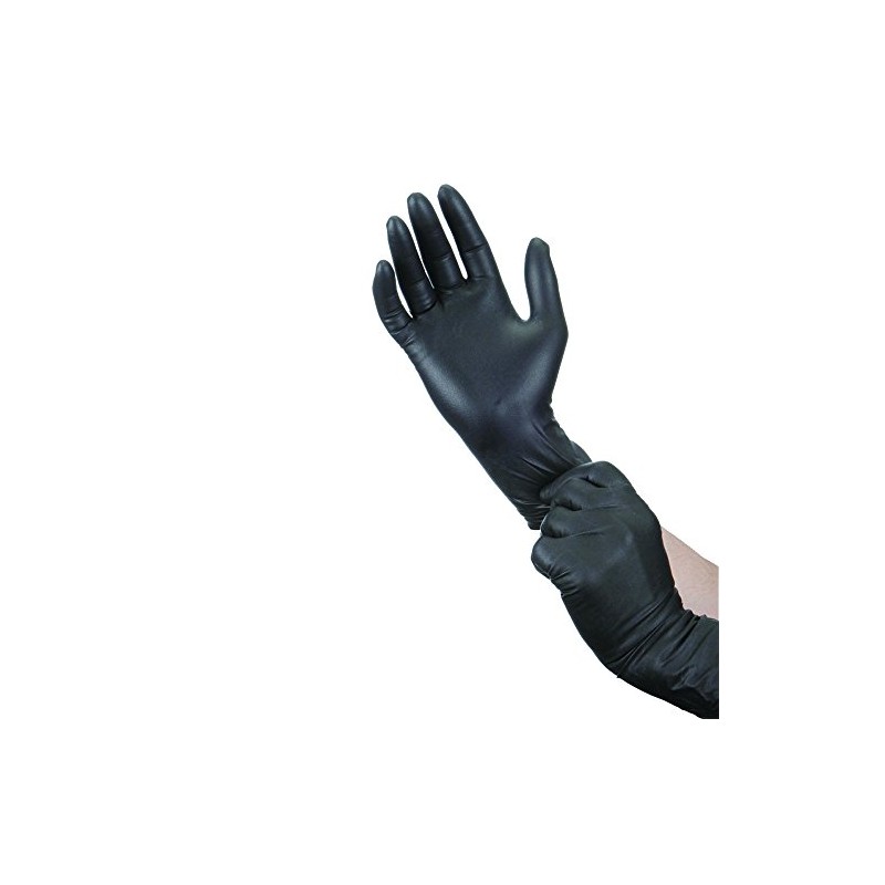 Extra Strong 4.5 mil Thick Heavy Duty Black Nitrile Powder