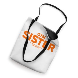 Gym Sister Orange Script Women Workout Fitness Training Tote Bag