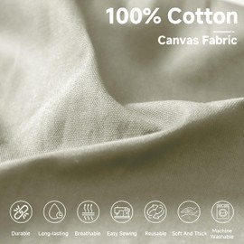 Simple&Opulence 100% Cotton Canvas Fabric 10oz. 59 Inch by The Yard, Nature Duck Fabric Textile Heavyweight for Embroidery, Painting, Sewing, Crafts, Bag, Handmade Home Decor(Beige, 5 Yards)