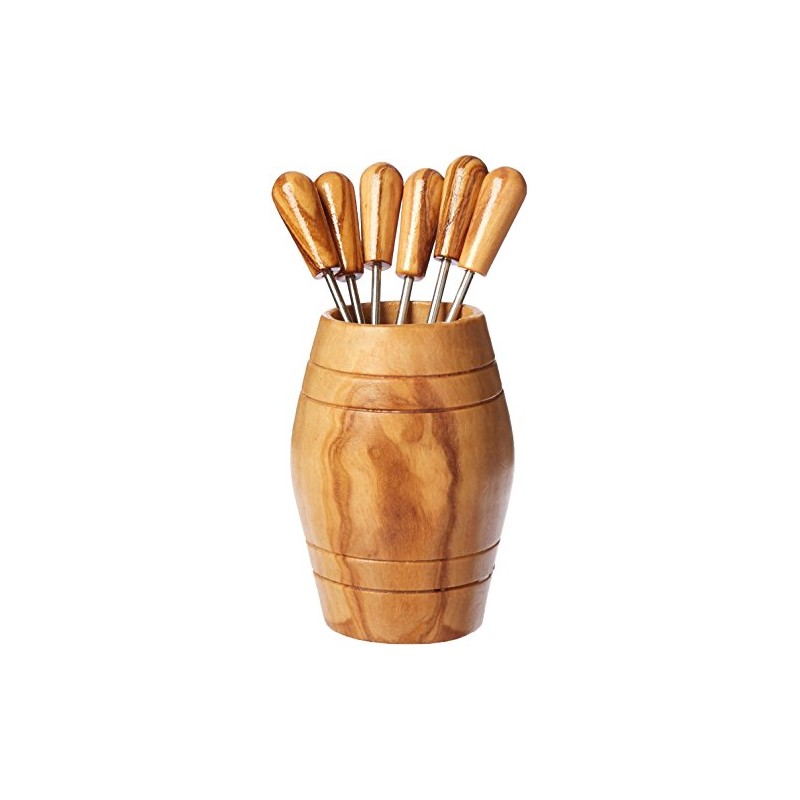 Naturally Med - Olive Wood Barrel with Olive Picks (6).