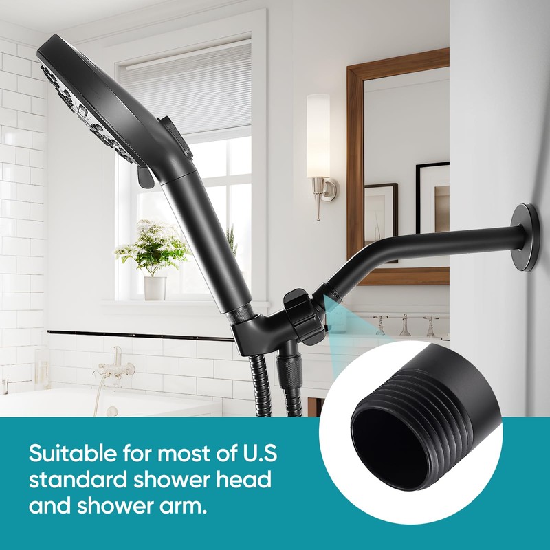 Cobbe Shower Arm with Flange and Teflon Tape, 8-Inches Wall