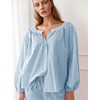 Flygo Womens Gingham Pajama Set 2 Piece Cotton Plaid Raglan