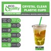 Clear Plastic Disposable Cups with Lids and Smoothie Straws 50
