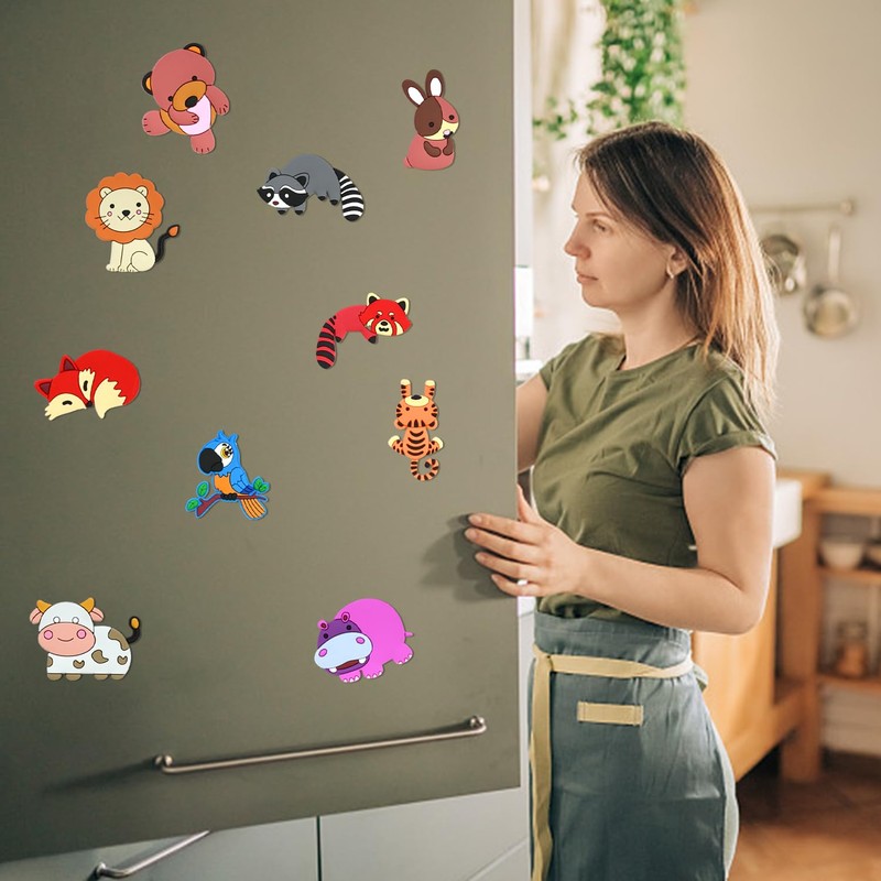 20 Pieces Of Cartoon Animal Refrigerator Magnets, Cute Refrigerator Magnets,