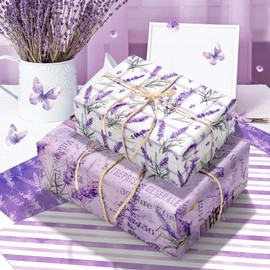 6 Styles Birthday Wrapping Paper Large Rolls, 20" x 27" Lavender Wrapping Paper Happy Birthday Gifts Party Decor Favor for Girls Baby Shower Kids Gifts 12 Sheets (Colorful 2)