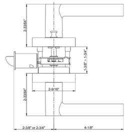 Miseno MLK3012 Elkton Round Rod Privacy Door Lever Set - Satin Nickel