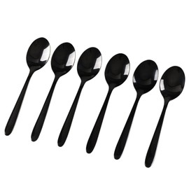 Vababa 16-Piece Black Stainless Steel Teaspoon