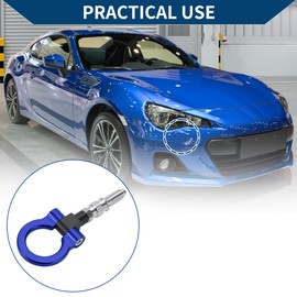Hihaha Tow Hook/Universal Car Front Bumper Towing Hook/Durable Metal Rotary Tow Hook Ring 18.5cm 3mm 1pcs Blue