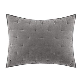 Vera Wang Velvet Standard Sham, 21 x 28, Grey
