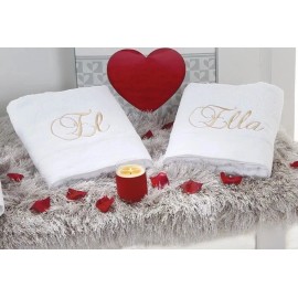 Primavera Juego De Toallas El Y Ella Novios Bordadas Primavera Varios