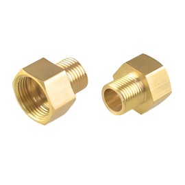 NICOLEKAY 2-Pack Brass Pipe Fittings, 1/8 to 1/8 NPT Fitting Adapter, 1/8 NPT Male Pipe x 1/8 NPT Female Pipe