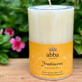 Frankincense Pillar Candle 4.25" - ABBA Jerusalem : Spiritual Emphasis ^ Prayer & Intercession - King David Prayed: May My Prayer be Set Before You Like (Frankincense) Incense. (Psalm 141:2)