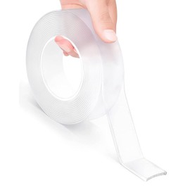 Double Sided Tape Heavy Duty, Two Sided Clear Hanging Tape (2" Width/10 Ft Long) Clear Mounting Tape for Carpet/Wall, Removable Strong Sticky Adhesive Strips, Picture Hanging Sticky Decor Carpet Tape