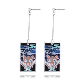 Anime Kamado Tanjiro Hanafuda Earrings - Kimetsu No Yaiba Hanafuda Earrings - Cosplay Accessories For Womens Girls (Hashibira Inosuke drop)