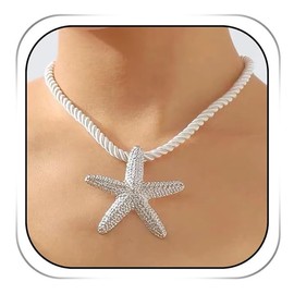 YUEXNKO Boho Starfish Necklace, Charm Necklace for Women, Shell Necklace, Unit size, Metal, No Gemstone