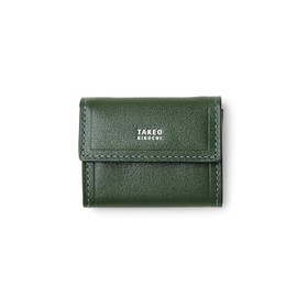 Takeokikuchi No. 728617 Max Coin Purse, Cowhide Leather, green