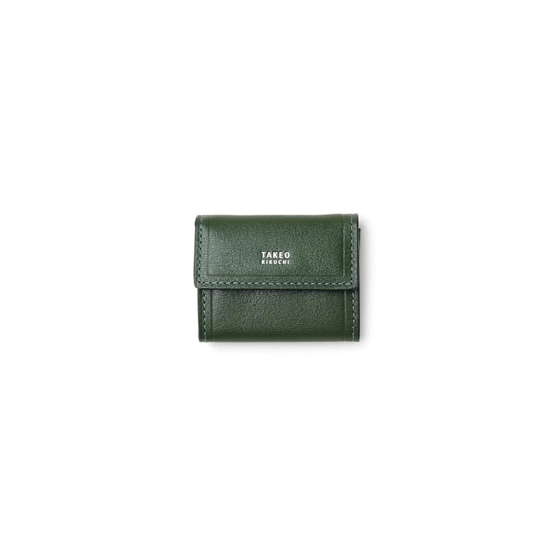 Takeokikuchi No. 728617 Max Coin Purse, Cowhide Leather, green