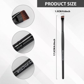Eyebrow Brush for Groomed Brows - Professional Angled Brush and Spoolie for Precise Application, Blending, and Shaping of Brow Pencils, Powders, and Gels - Ideal for Natural or Defined Brow Looks